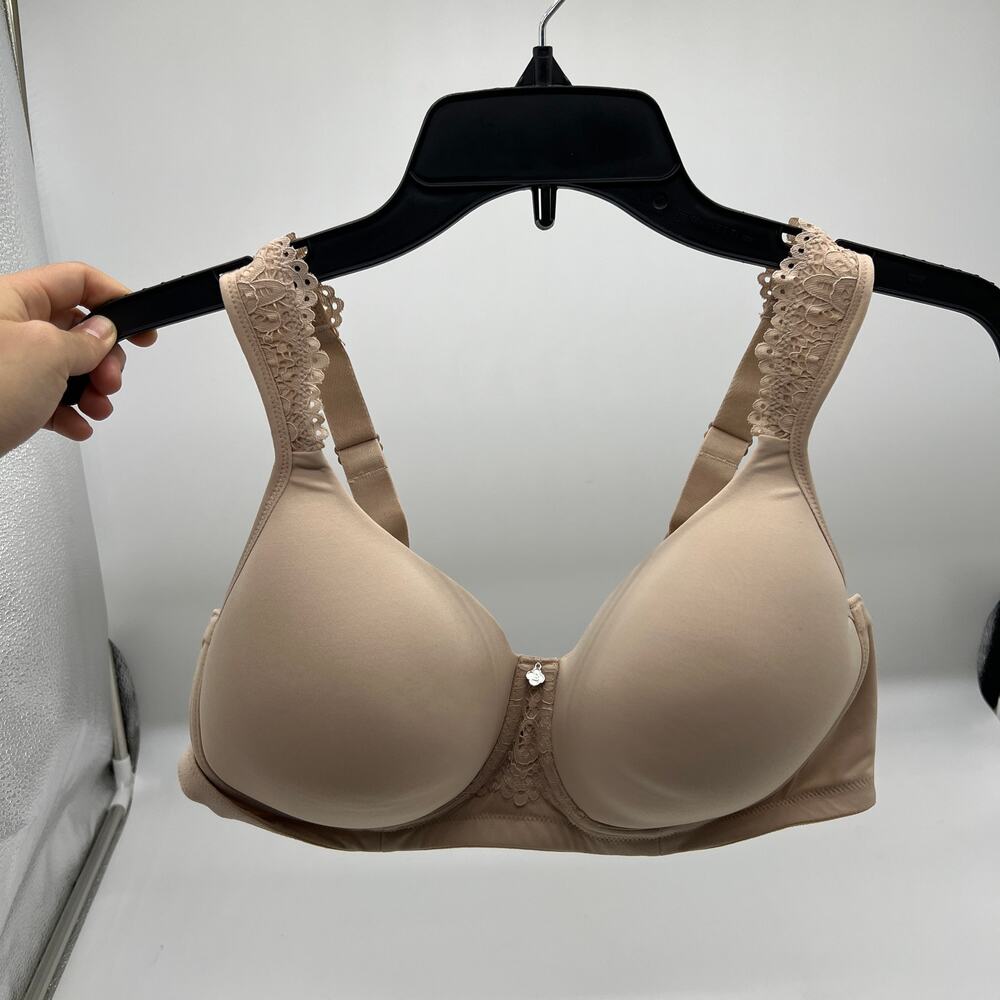 Breezies Luxe Lace Wirefree T-Shirt Bra Sunbeige Size 38 DD